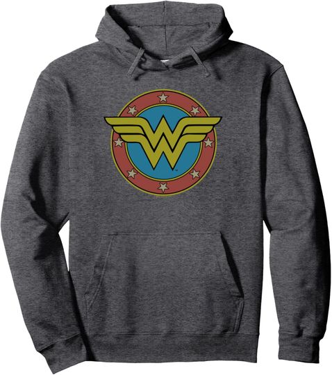 Wonder Woman Vintage Emblem Pullover Hoodie, Gift For Fans