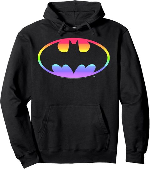 Discover DC Comics Pride Batman Rainbow Gradient Logo Pullover Hoodie
