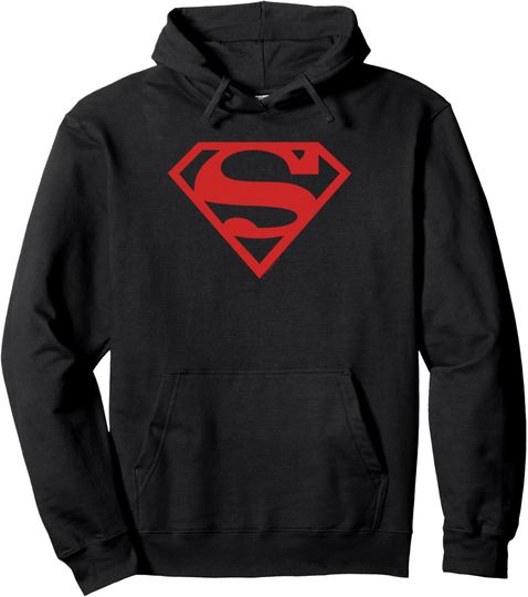Discover Superman Red on Black Shield Pullover Hoodie