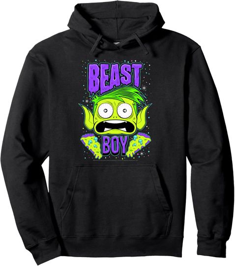 Discover DC Comics Teen Titans Go! Beast Boy Pizza Portrait Pullover Hoodie