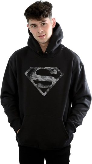 Discover DC Comics Men's Superman Marble Logo Hoodie XX-Large Black