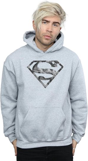DC Comics Men's Superman Marble Logo Hoodie, Gift For Fans