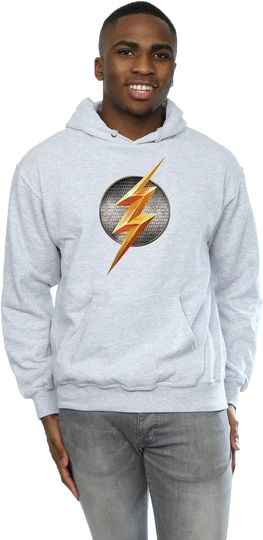 Discover DC Comics Men's Justice League Movie Flash Emblem Hoodie XXX-Large Sport Grey