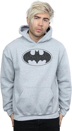 Discover DC Comics Men's Batman One Colour Logo Hoodie Medium Sport Grey