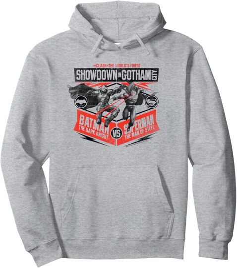Batman v Superman Showdown in Gotham Pullover Hoodie Pullover Hoodie, Gift For Fans