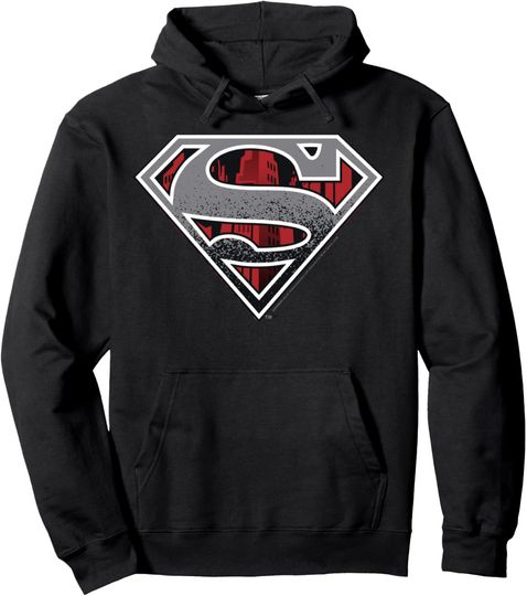 DC Comics Superman Skyline Chest Logo Pullover Hoodie, Gift For Fans