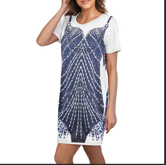 Dark Blue Eras Bodysuit  T-shirt Dress, Halloween Outfit, Christmas Gift