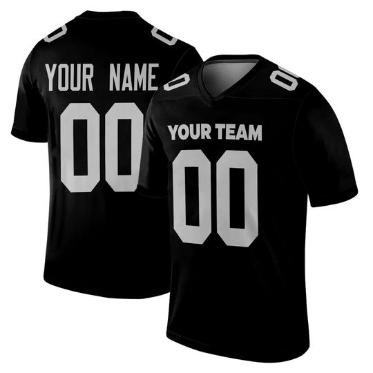 Custom Las Vegas Raiders Football Jersey - Black, Personalized Team Name & Number, Men’s & Women’s Game Jersey