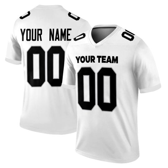Custom Las Vegas Raiders Football Jersey - White, Personalized Team Name & Number, Men's and Women's Game Jersey