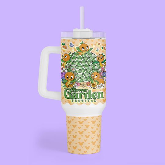 Discover Personalized Disney Epcot Orange Bird 40 oz Tumbler - Drinking Around World, Flower & Garden