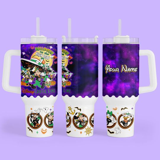Discover Personalized Disney Halloween High Seas 40 oz Tumbler - Custom Gift for Family Vacation
