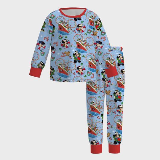 Discover Disney Christmas Cruise Pajama Set for Kids Boys and Girls