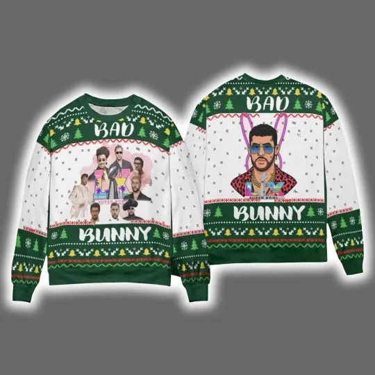 Bad Bunny 2026 Halftime Show Ugly Christmas Sweater, Ugly Christmas Sweater 2025