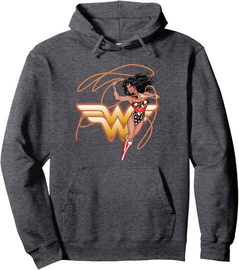 Wonder Woman Glowing Lasso Pullover Hoodie, Gift For Fans