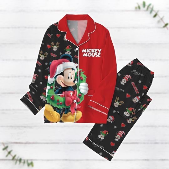 Discover Mickey Mouse Christmas Pajamas Set, Mickey Family Pajamas, Disney Movie Cartoon Christmas Party Shirt, Xmas Pajama, Magic Kingdom Shirt