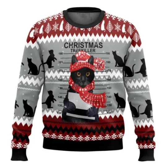 Discover Black Cat Christmas Trekiller Ugly Christmas Sweater , Ugly Christmas Christmas
