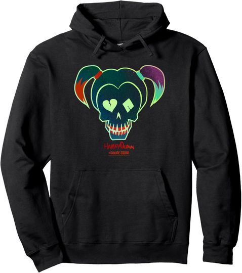 Suicide Squad Harley Quinn Skull Pullover Hoodie Pullover Hoodie, Gift For Fans