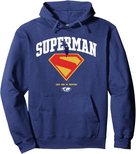 Superman  College Logo Pullover Hoodie, Gift For Fans
