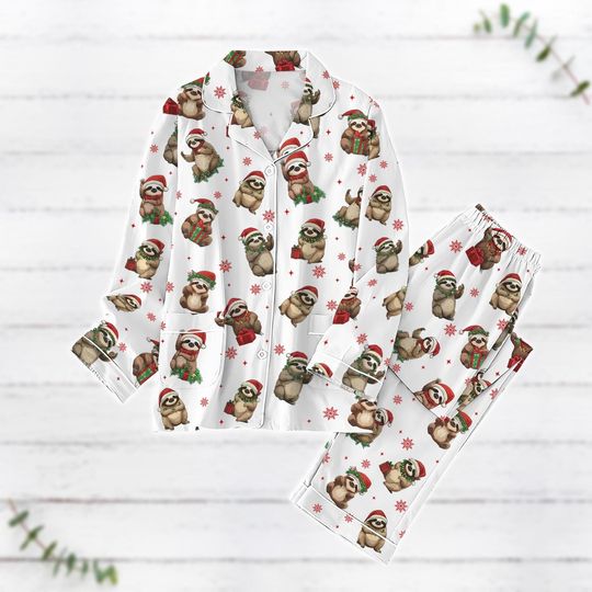 Sloth Christmas Christmas Pajamas Set, Merry Slothmas Christmas Shirt For Women Men Kid, Merry Christmas Pajamas, Sloth Lover Gifts