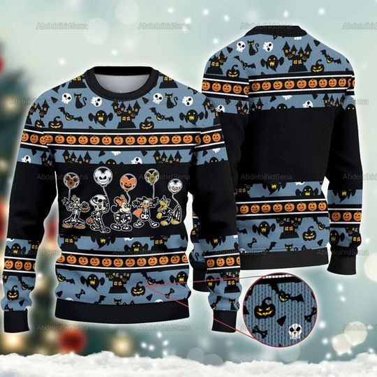 Discover Mickey Halloween Ugly Sweater, Mickey And Friends Christmas Ugly Sweater, Mickey Merry Christmas Sweatshirt, Halloween Sweater