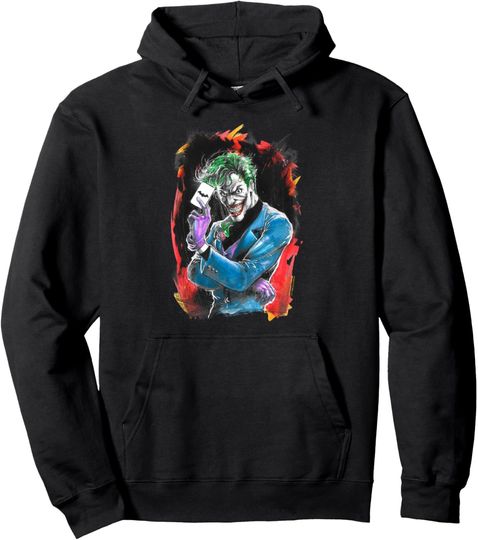 WB100 DC Comics Joker Prince Of Crime Flaming Card Pullover Hoodie, Gift For Fans