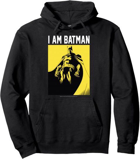 Discover DC Comics I Am Batman Yellow Dark Poster Fill Pullover Hoodie, Gift For Fans