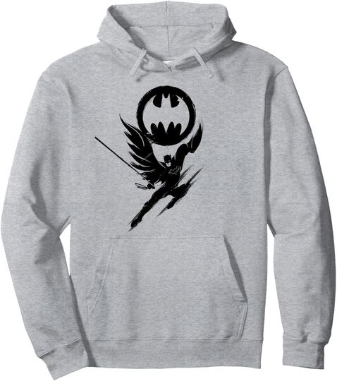Discover DC Comics Batman Bat Signal Ink Splotch Silhouette Pullover Hoodie, Gift For Fans