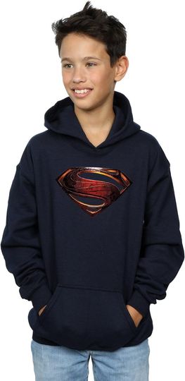DC Comics Boys Justice League Movie Superman Emblem Hoodie, Gift For Fans