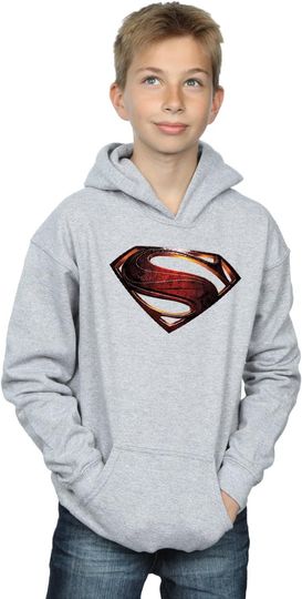 DC Comics Boys Justice League Movie Superman Emblem Hoodie, Gift For Fans