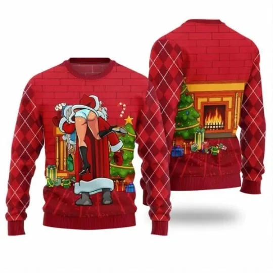 Inappropriate Santa Funny Ugly Christmas Sweater