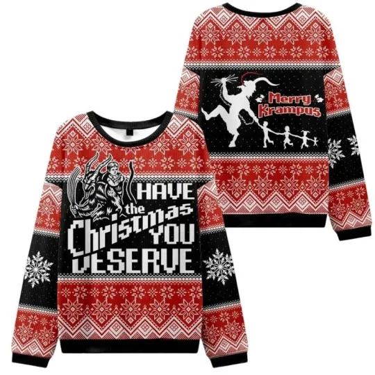 Discover Krampus Takes Children Christmas Ugly Sweater , Ugly Christmas 2025