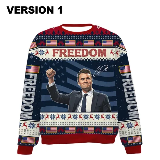 2025 Christmas Freedom Charlie Kirk Ugly Sweater , HOT  Ugly Sweater Christmas