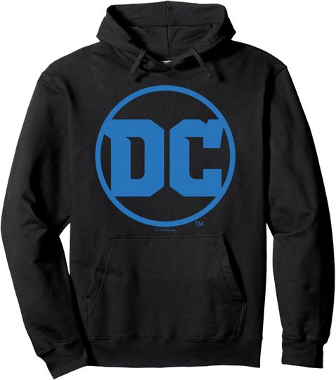 DC Comics Simple Blue Logo Pullover Hoodie, Gift For Fans