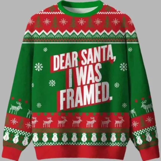 Discover Dear Santa I Was Framed Ugly Christmas Sweater , Christmas 2025