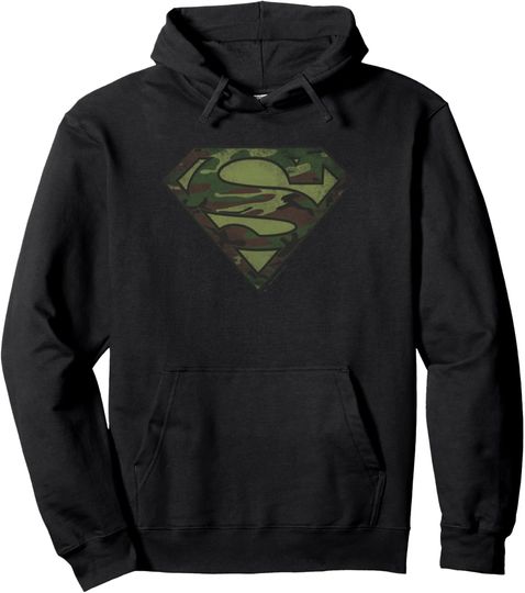 Discover Superman Camo Logo Distressed Pullover Hoodie, Gift For Fans