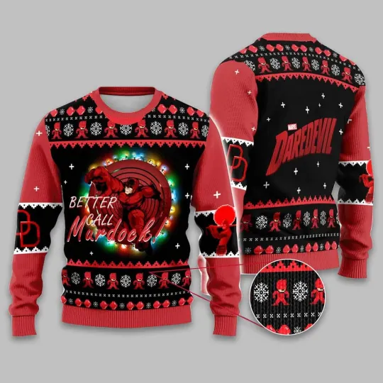 Better Call Murdock Daredevil Christmas Ugly Sweater 2025
