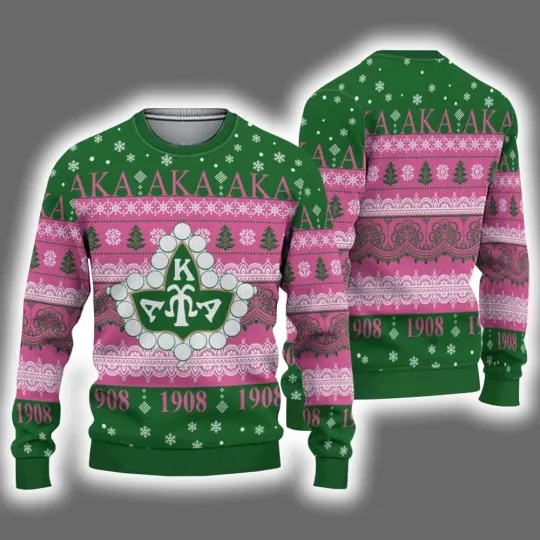 Alpha Kappa Alpha 1908 Ugly Christmas Sweater