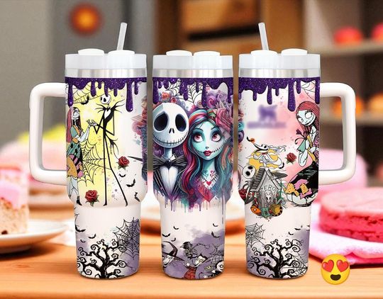 The Nightmare Before Christmas Stainless Steel Tumbler, Christmas Gift, 40oz Tumbler