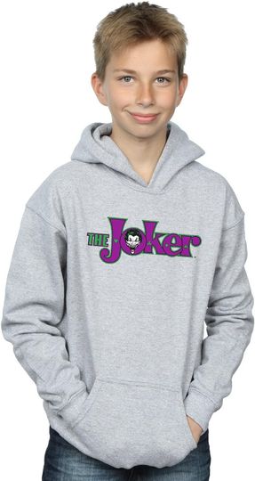 DC Comics Boys The Joker Text Logo Hoodie, Gift For Fans