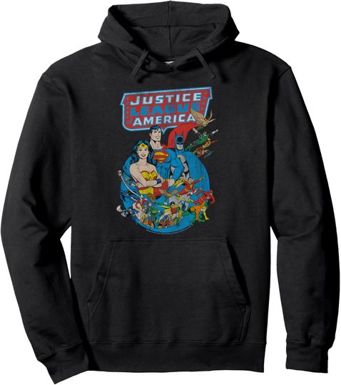 Discover DC Comics Justice League Retro Poster Pullover Hoodie