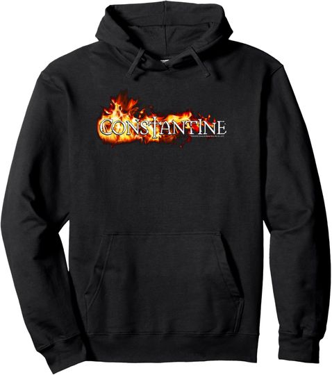 Discover Constantine Logo in Flames Pullover Hoodie Pullover Hoodie