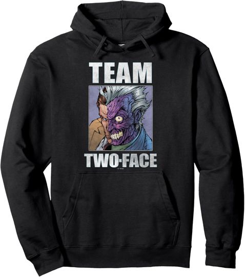 DC Comics Batman Team Two-Face Big Face Poster Pullover Hoodie, Gift For Fans