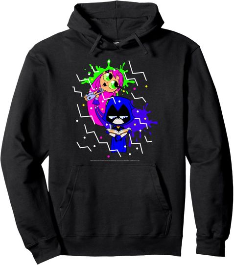 Discover DC Comics Teen Titans Go! Raven & Starfire Paint Splatter Pullover Hoodie