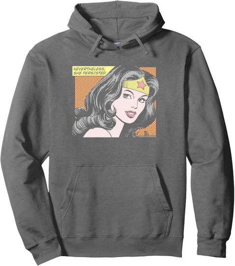 Wonder Woman She Persisted Pullover Hoodie, Gift For Fans