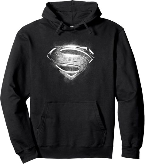 Superman Man of Steel Contrast Symbol Pullover Hoodie Pullover Hoodie, Gift For Fans