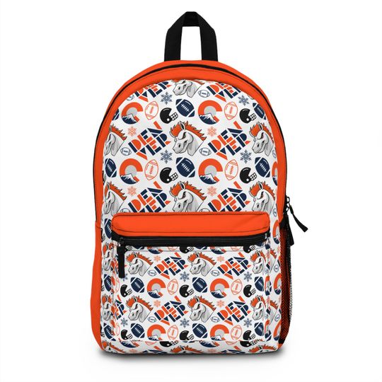 Denver Football Sports Backpack, Colorado Player Bag, ifts for Kid, Gifts for Him, Gifts for Her, Team Spirit, Bronco Mascot