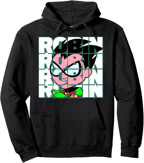 Discover DC Comics Teen Titans Go! Robin Text Overlay Pullover Hoodie, Gift For Fans