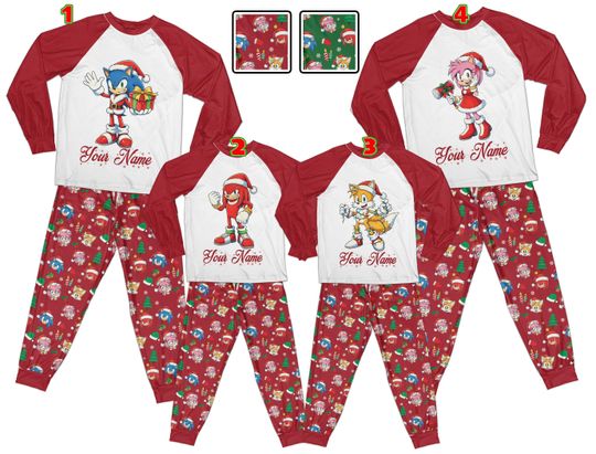 Discover Christmas Sonic the Hedgehog Pajama Sonic Pajama Sonic Family Matching Pajama Sonic Birthday Sleepwear Sonic Party Outfit For Kid Sonic Fan