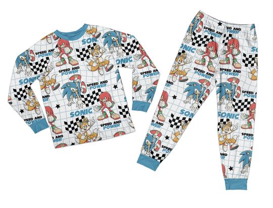 Sonic the Hedgehog Pajama Custom Sonic Pajama Sonic Family Matching Pajama Sonic Birthday Sleepwear Sonic Party Outfit For Kid Sonic Fan