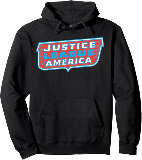 Discover DC Comics Justice League Of America Text Poster Logo Pullover Hoodie, Gift For Fans